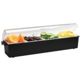 Traex&reg; Condiment Dispenser with (4) 1 Qt. Inserts w/Self Close Lid