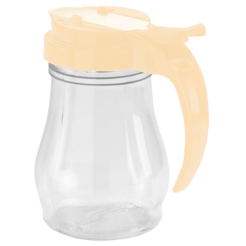 Traex&reg; 7 oz. Almond Top Polycarbonate Jar Syrup Dispenser