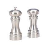 William Bounds Bishop Brushed Finish S/S Peppermill / Salt Shaker Set
