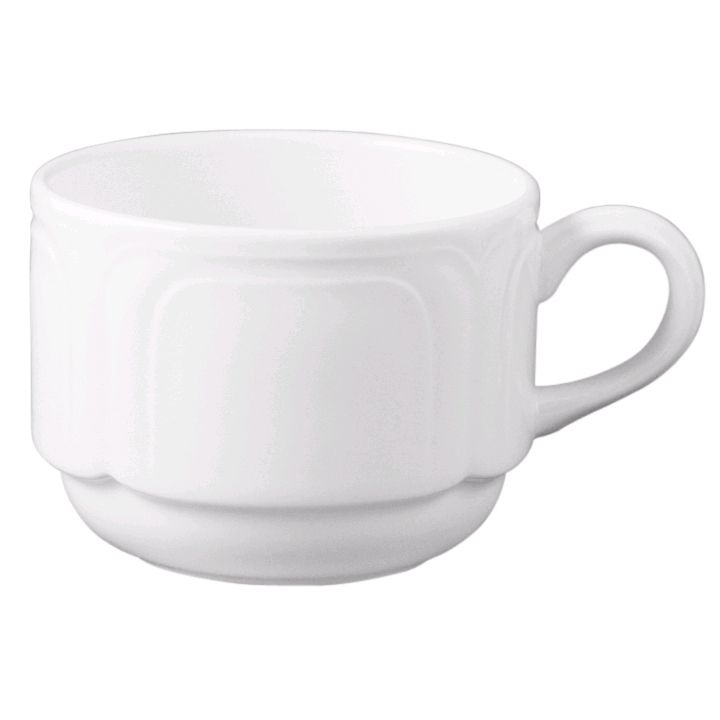 Dudson Jacobean White 7 oz  Stacking Teacup