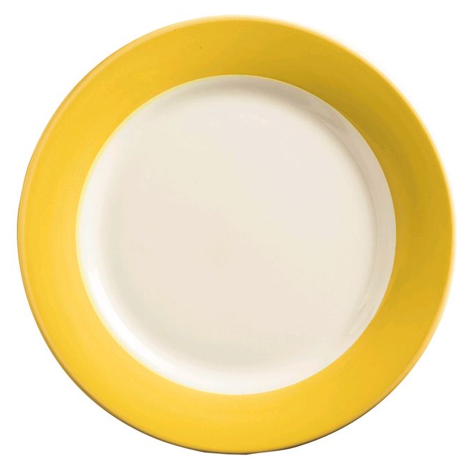 Montego Bay&trade; Yellow Brushed Band 11" Plate