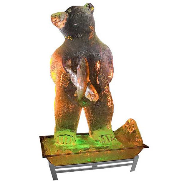 Gourmet Display&reg; 27 x 19 Silver Vein Metal Ice Carving Pedestal