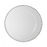 Ten Strawberry Street Belmont Silver 13" Beaded Charger Plate