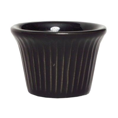 Tuxton&reg; 1.5 Oz. Black Fluted Ramekin