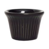 Tuxton&reg; 1.5 Oz. Black Fluted Ramekin