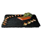 Gourmet Display&reg; 20" x 16" Black Quarry Stone Tray