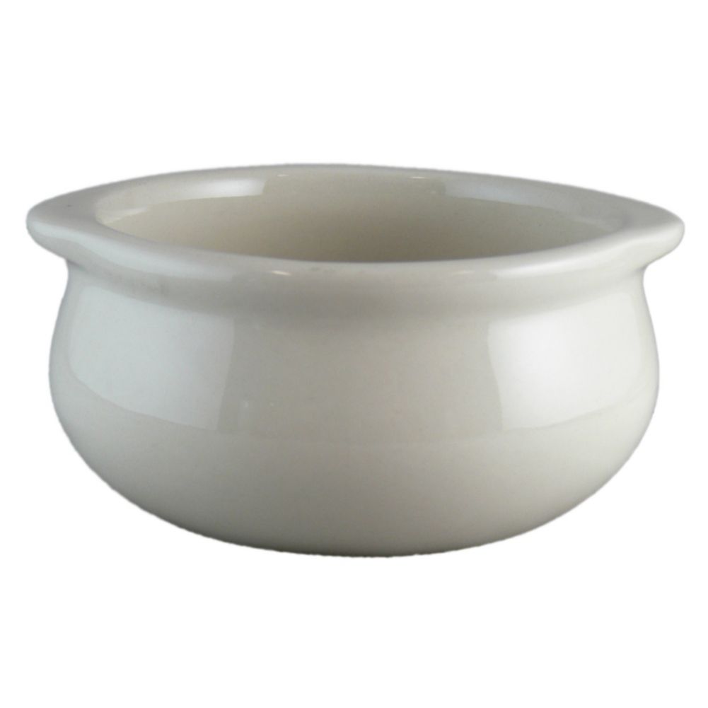 Vertex&reg; Vista Collection Undecorated White 10 oz Onion Soup Crock