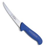 Curved Blade Boning Knife w/ Blue Erogrip Handle, 6"