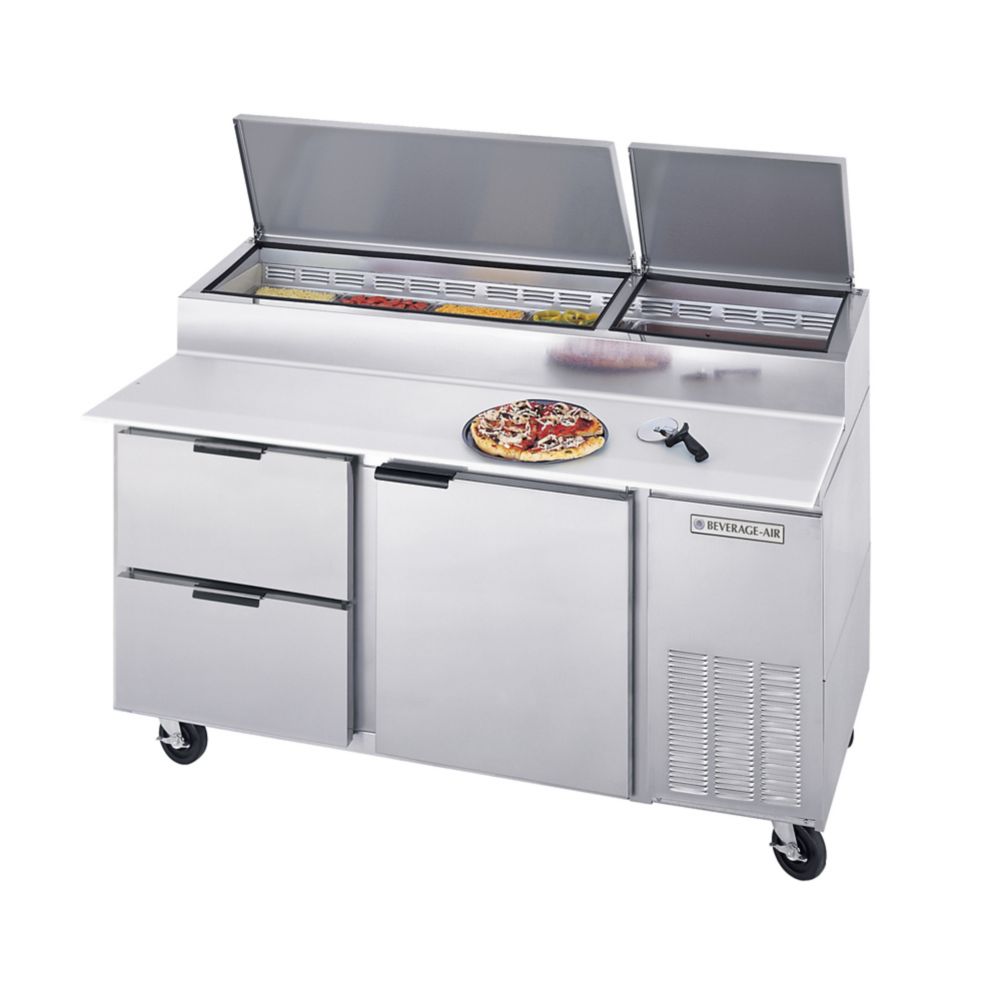 Beverage-Air 67" Pizza Top Refrigerated Counter with 2 Drawers
