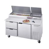Beverage-Air 67" Pizza Top Refrigerated Counter with 2 Drawers