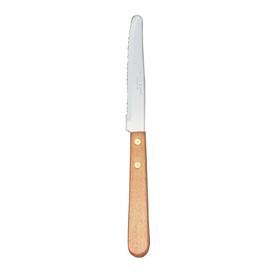 Round Tip S/S 8&frac12;" Steak Knife w/ Wood Handle