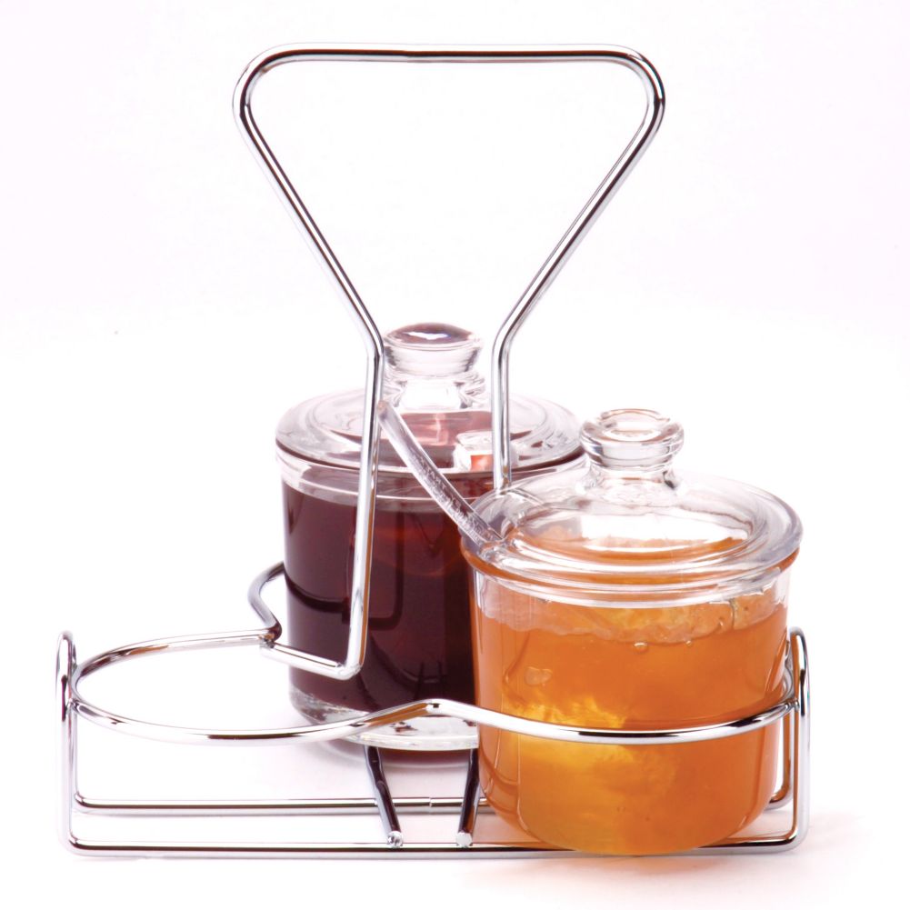 Traex&reg; Chrome Plated Wire 3 Jar Condiment Rack