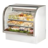 True&reg; White Curved Glass Refrigerated Deli Case, 23.5 Cubic Ft