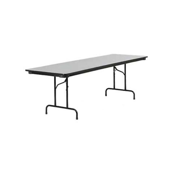Gray Nebula Top Folding Table w/ Black Frame, 30 x 60"