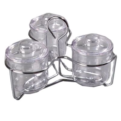 Caddy w/ 3 J-Jars and Lids, Clear