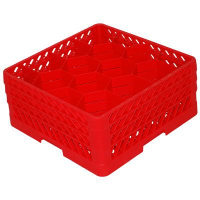 Traex&reg; 12 Compartment Red Glass Rack with 3 Extenders