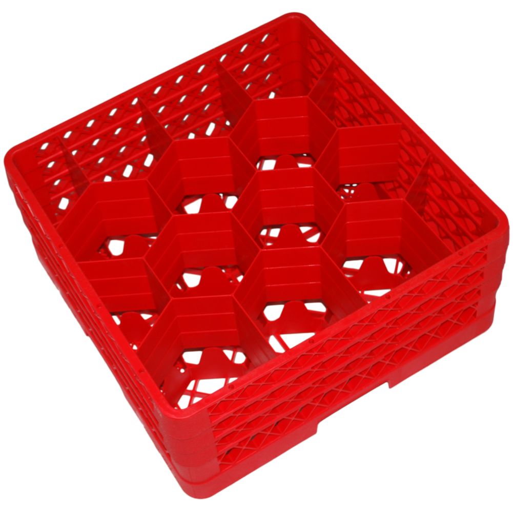 Traex&reg; 12 Compartment Red Glass Rack with 3 Extenders