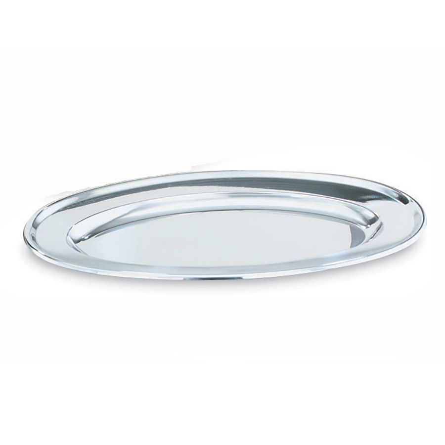 Oval Mirror Finish S/S Tray, 18" x 12"
