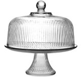 Anchor Hocking Monaco Glass Cake Stand & Cover Set