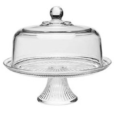 Anchor Hocking Canton Glass Cake Stand & Cover Set