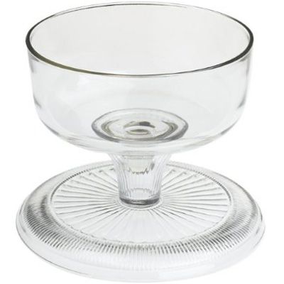 Anchor Hocking Canton Glass Cake Stand & Cover Set