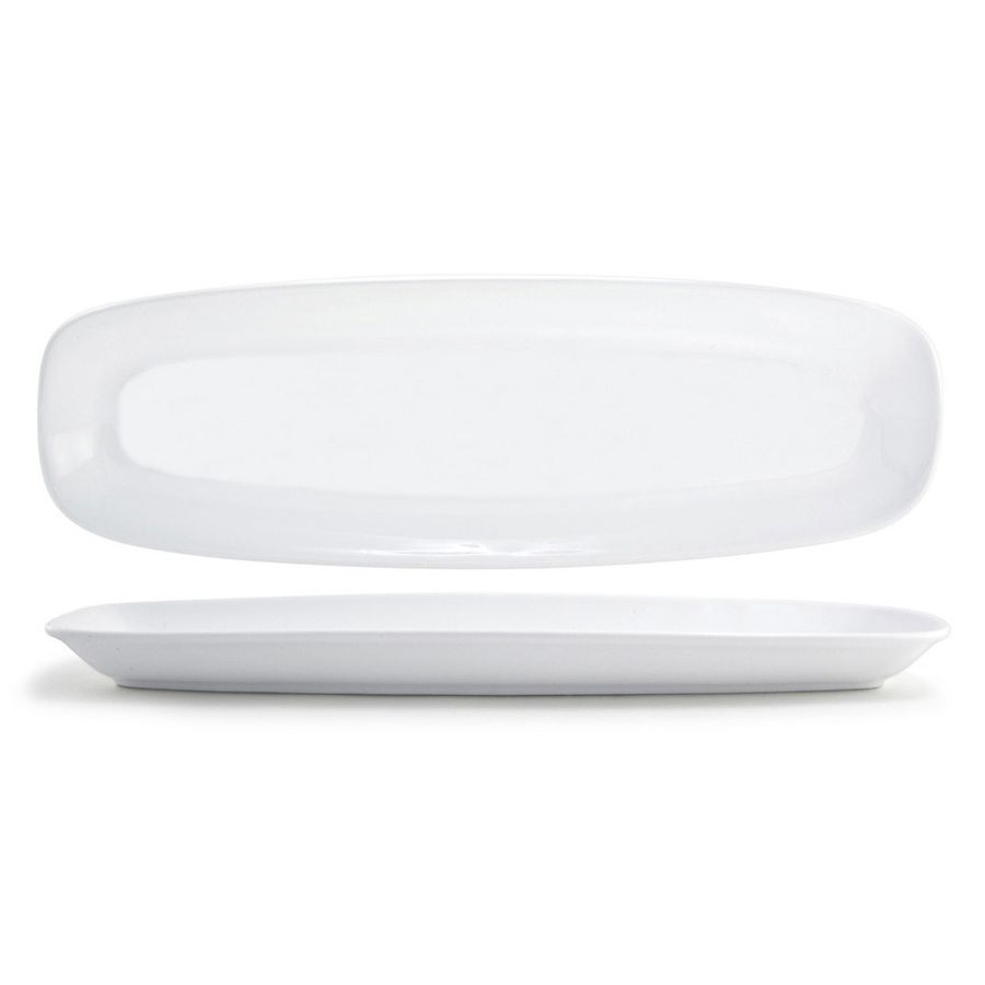 Front Of The House&reg; Mod&reg; White Porcelain 20 x 6.5" Plate