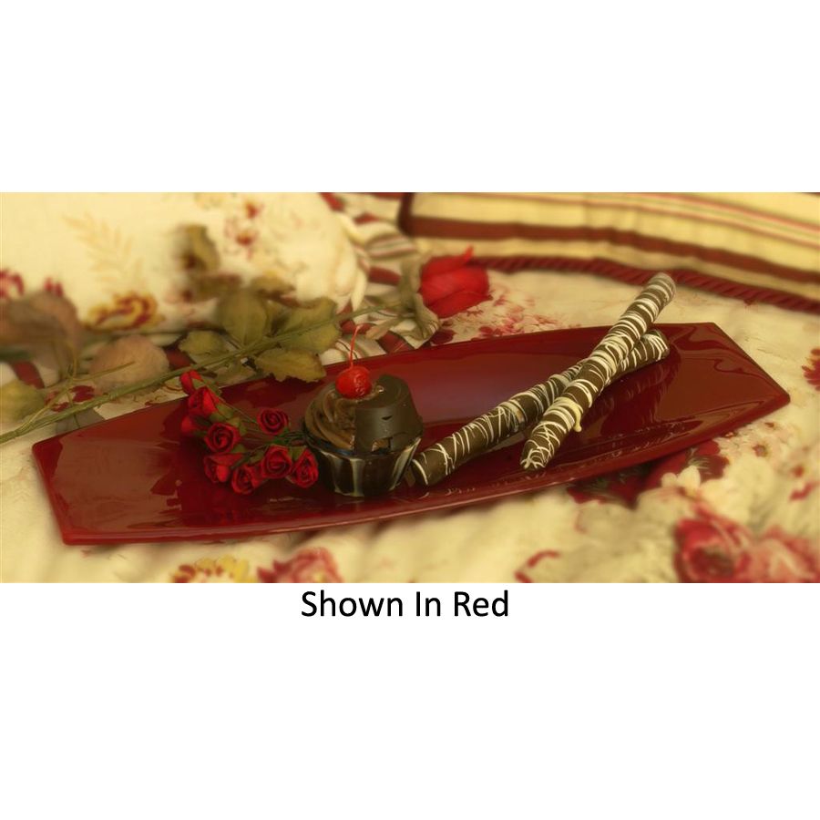 Isinglass Green Glass 19-3/4" x 8" Long Oval Serving Dish
