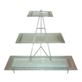 Isinglass Clear Glass 3-Tiered Platters with Stand