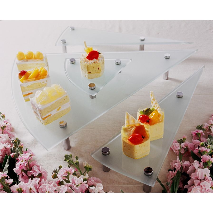 Isinglass Triangle Frosted Glass 4-Piece Riser Set