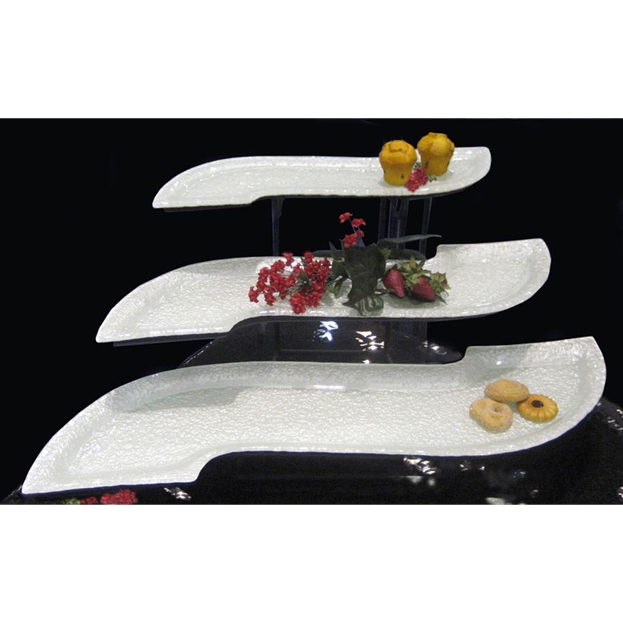 Isinglass 3-Tier Metal Stand with 3 Clear Glass S-Shaped Platters