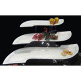 Isinglass 3-Tier Metal Stand with 3 Clear Glass S-Shaped Platters