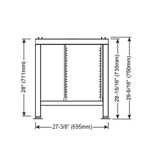 Alto-Shaam S/S 28-15/16" Stationary Stand w/ Pan Slides and Shelf