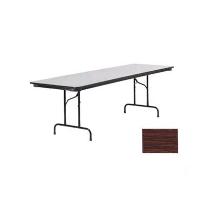 Walnut Top Folding Table w/ Charcoal Black Frame, 30 x 72"