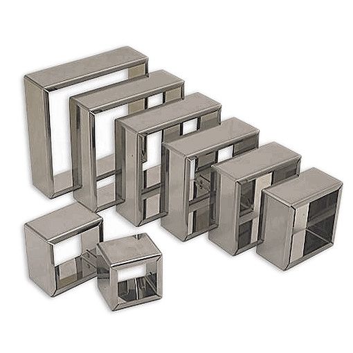 Matfer Bourgeat Set of 8 S/S Plain Square Cutters