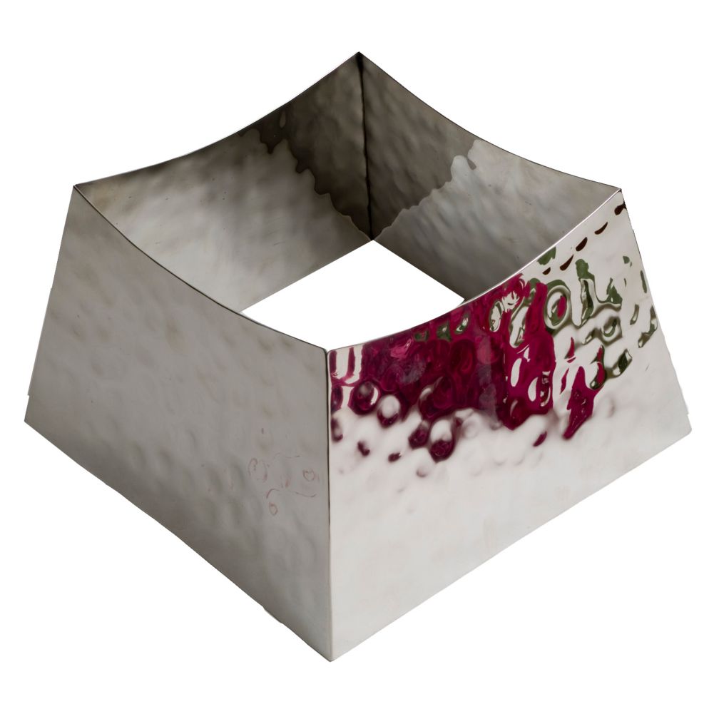 Square Hammered S/S Riser, 8" x 5" H