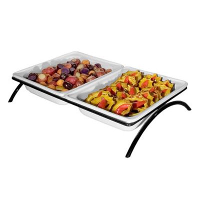Gourmet Display&reg; Black 1-Tier Gastronome Stand With Platters
