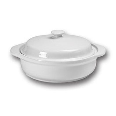Hall&reg; China Bright White 36 Oz. Round Covered Casserole Dish