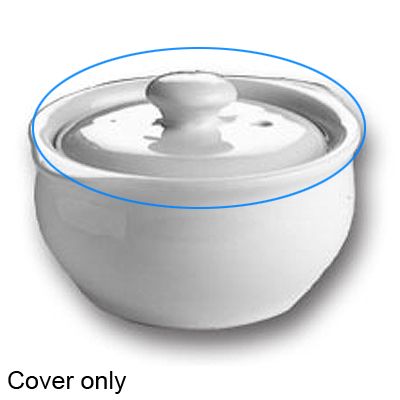 Hall&reg; China White Cover for 8 Oz. Shallow Onion Soup Bowl