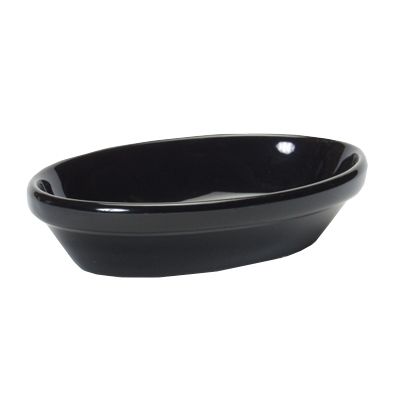 Tuxton&reg; 8 Oz. Black Oval Baking Dish