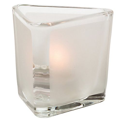 Hollowick Triangle Tealight Lamp w/ Satin Crystal Panels