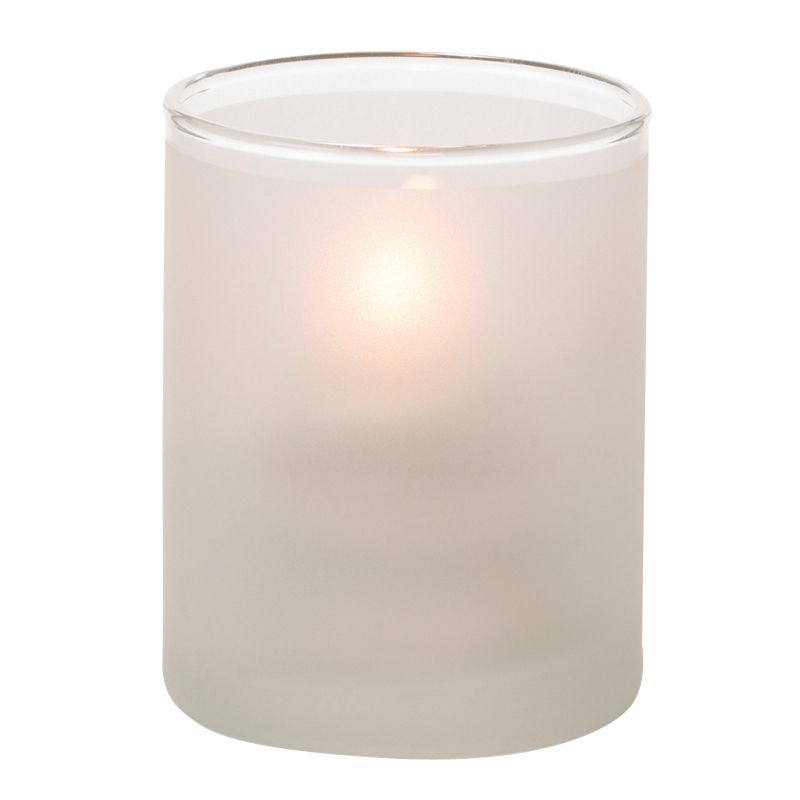 Hollowick Satin Crystal Cylinder Tealight Glass Lamp