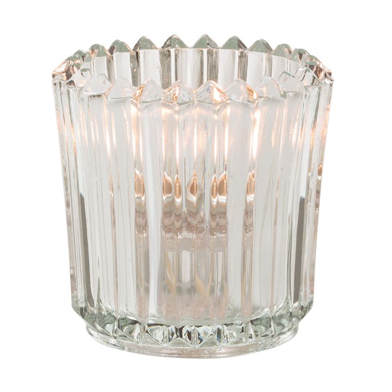 Hollowick Clear Glass Ribbed Tealight Lamp