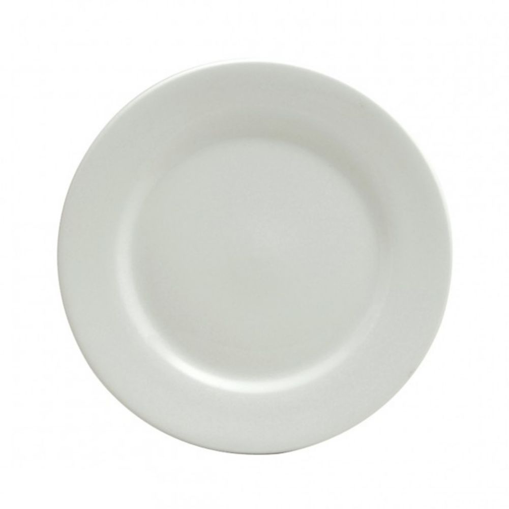 Oneida Delco Ceramicor Bright White 9" Rolled Edge Plate