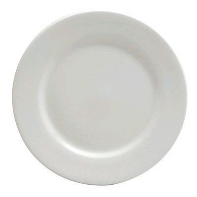 Oneida Delco Ceramicor Bright White 12" Rolled Edge Plate