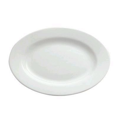 Oneida Delco Ceramicor Bright White Oval Rolled Edge Platter, 10"