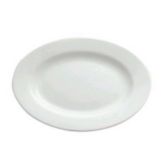 Oneida Delco Ceramicor Bright White Oval Rolled Edge Platter, 10"