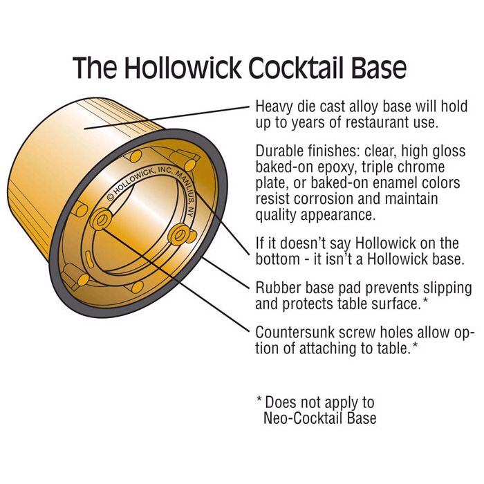 Hollowick Cocktail&trade; Satin Pewter Metal Base