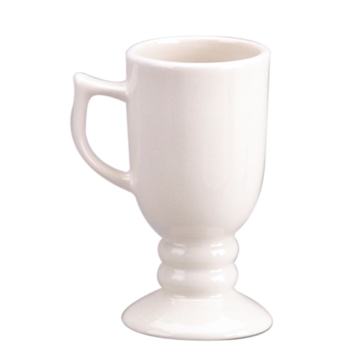 Hall&reg; China White 10 Oz. Irish Coffee Mug with Black Foot