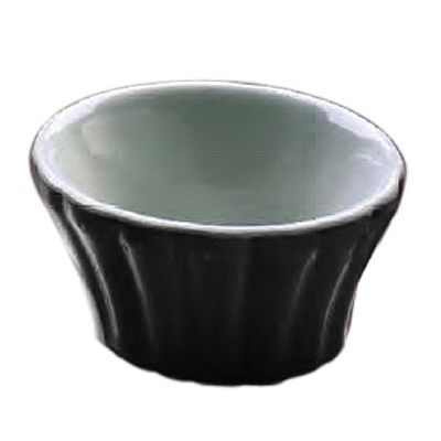 Hall&reg; China Black 4 Oz. Flared Ramekin