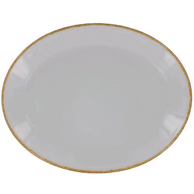 Performance Amber Dapple Oval Coupe Platter, 10"